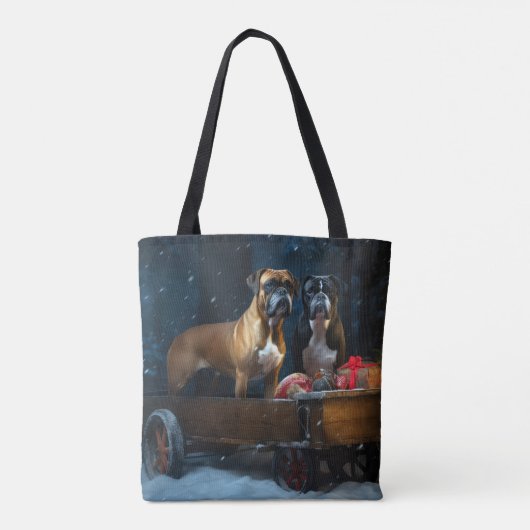 Boxer Sneeuwslee Kerstmisdecor Tote Bag (Achterkant)