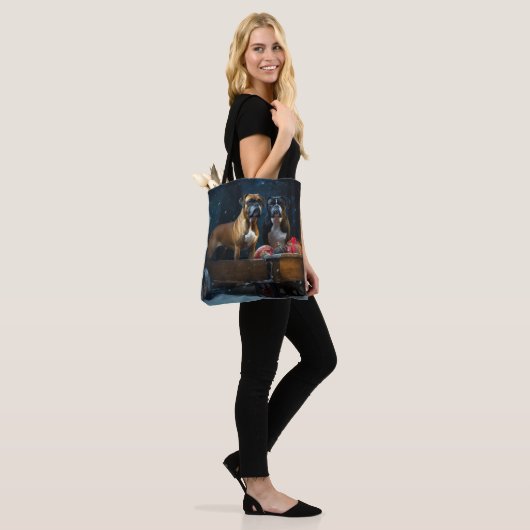 Boxer Sneeuwslee Kerstmisdecor Tote Bag (Op model)