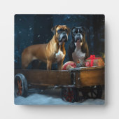 Boxer Sneeuwwagen Kerst Decoratie Fotoplaat (Voorkant)