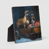 Boxer Sneeuwwagen Kerst Decoratie Fotoplaat (Voorkant)