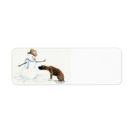 Boxer & Snowman Dog Art Return Address Labels