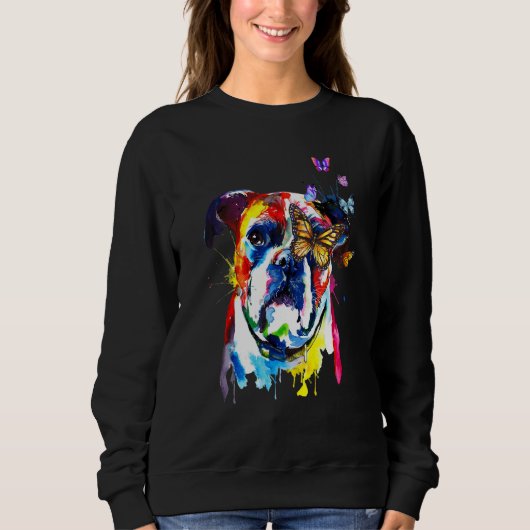 Boxer Splasma Butterflies Dog Trui (Voorkant)