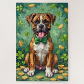 Boxer St Patrick’s Day Happy Lucky Dog Legpuzzel (Verticaal)