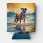 Boxer strand surfen schilderij blikjeskoeler (Voorkant)