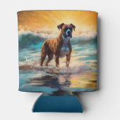Boxer strand surfen schilderij blikjeskoeler (Achterkant)