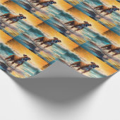Boxer strand surfen schilderij cadeaupapier (Hoek)
