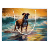 Boxer strand surfen schilderij groot cadeauzakje (Achterkant)