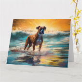 Boxer strand surfen schilderij kaart (Gele Bloem)