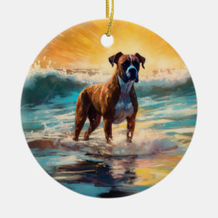 Boxer strand surfen schilderij keramisch ornament