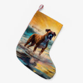 Boxer strand surfen schilderij kleine kerstsok (Voorkant (Hangend))