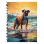 Boxer strand surfen schilderij notitieboek (Voorkant)