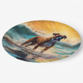 Boxer strand surfen schilderij papieren bordje