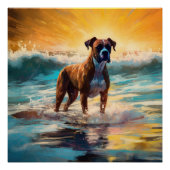 Boxer strand surfen schilderij perfect poster (Voorkant)
