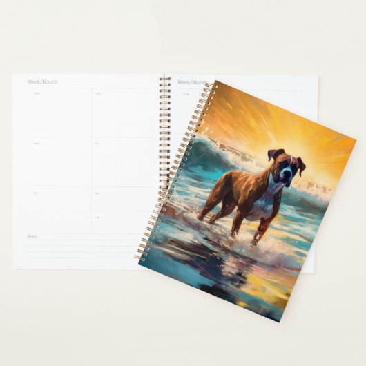 Boxer strand surfen schilderij planner (Display)