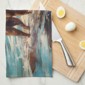 Boxer strand surfen schilderij theedoek (Quarter Fold)