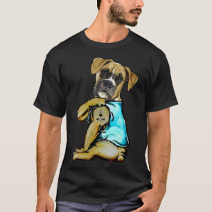 Boxer Tattoos I Love MOM Funny Gift Moederdag T-shirt