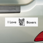 Boxer Tekening Bumpersticker (Op auto)