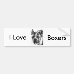 Boxer Tekening Bumpersticker