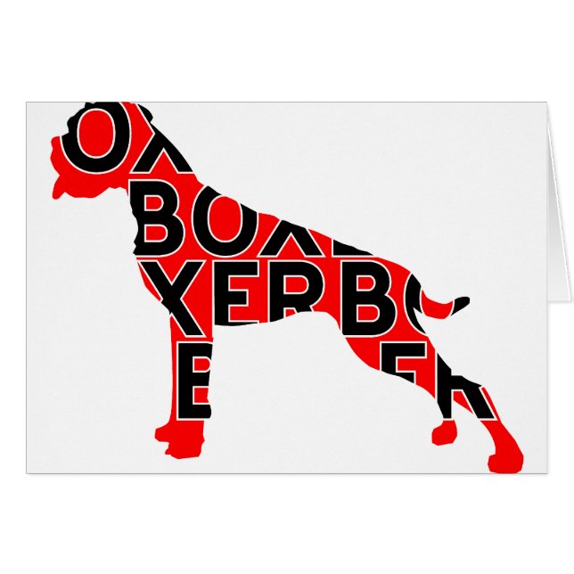 Boxer Text Hund Dog (Voorkant Horizontaal)