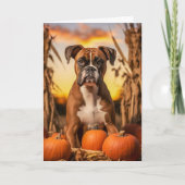 Boxer Thanksgiving Feestdagen Kaart (Voorkant)