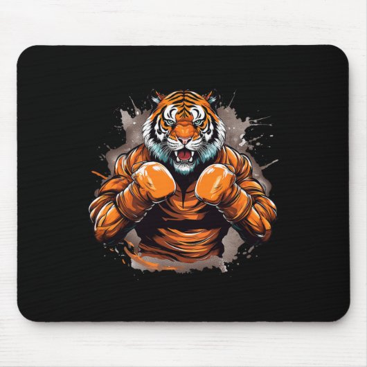 Boxer Tiger Funny Boxing Tiger Graphic Mannen Vrou Muismat (Voorkant)