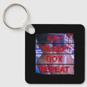 Boxer Training Quote Eat Sleep Box Herhalen Sleutelhanger (Voorkant)
