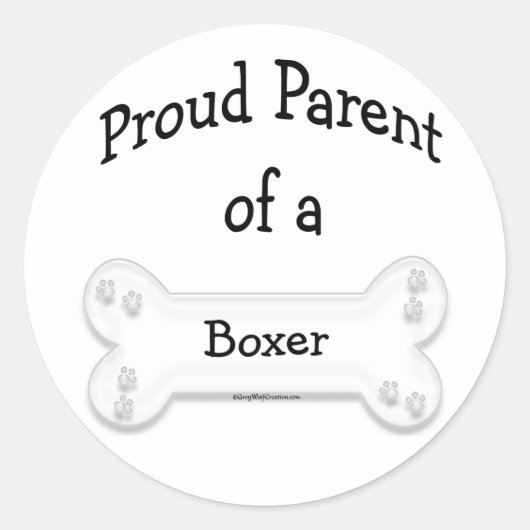 Boxer Trots Ouder Sticker (Voorkant)