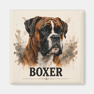 Boxer Trouw Portret van GezinsHond Premium Kunstwe Magneet
