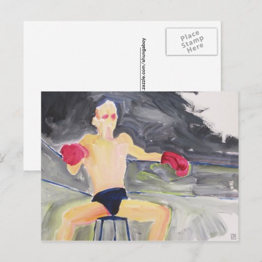 Boxer tussen het briefkaart van Bouts (Voorkant / Achterkant)