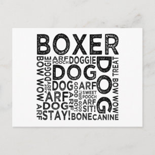 Boxer Typografie Briefkaart