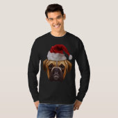 Boxer Ugly Kersthond Santa Hat Xmas Gift T-shirt (Voorkant volledig)