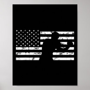 Boxer Usa Vlag Bokshandschoen Vechter Kickboksen Poster