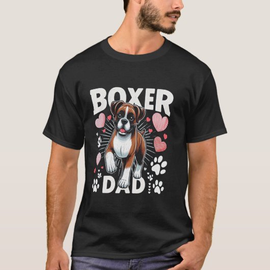Boxer Vader voor Boxer Hond Dierenliefhebbers T-shirt (Voorkant)