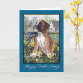 Boxer Vaderdag Kaart (Gele Bloem)