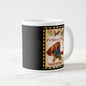 Boxer  Valentijn Funny Dog met Roos Grote Koffiekop (Voorkant rechts)