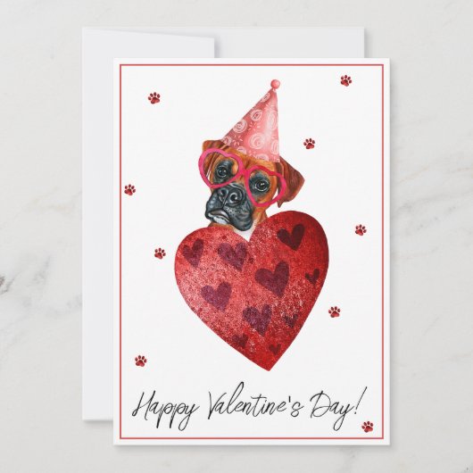 Boxer Valentijnsdag Gift Dog Feestdagenkaart (Voorkant)
