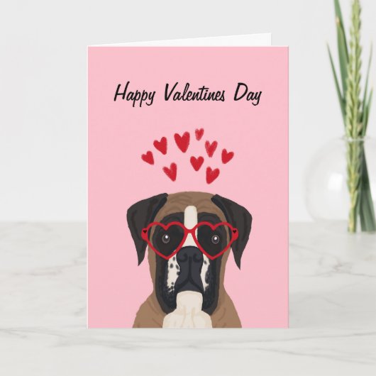 Boxer Valentijnse Liefde Hond Kaart - hond liefde  (Voorkant)