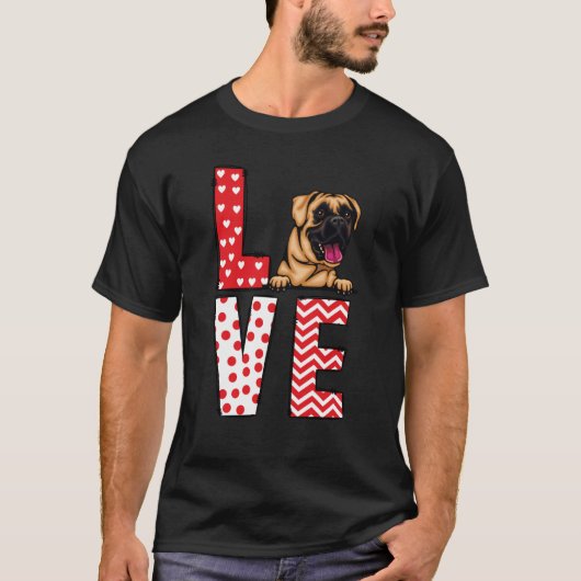 Boxer Valentines Day Love Valentine Cute Hearts T-shirt (Voorkant)