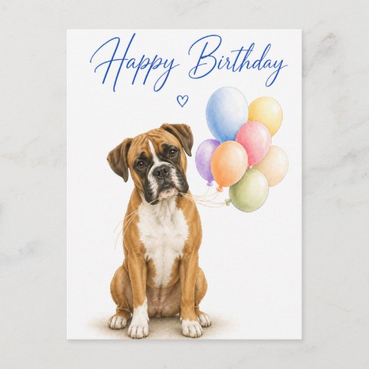 Boxer Verjaardag Briefkaart (Voorkant)
