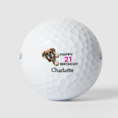 Boxer Verjaardag Liefhebbers van Golf Golfballen (Voorkant)