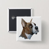 Boxer Vierkante Button 5,1 Cm (Voorkant /achterkant)