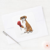 Boxer Vierkante Sticker (Envelop)