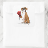 Boxer Vierkante Sticker (Tas)