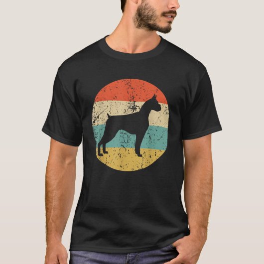 Boxer Vintage Retro Boxer Hond T-shirt (Voorkant)