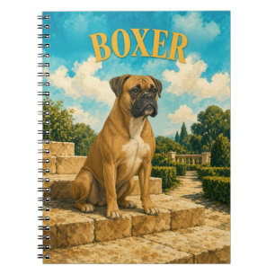 Boxer, Vintage Watercolor Honden Kunst Notitieboek
