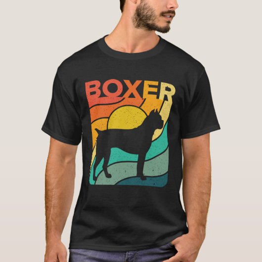 Boxer Vintages Retro Dog Mum Dad T-shirt (Voorkant)