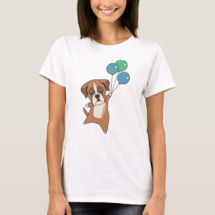 Boxer vliegt ballonnen op zoete dieren Honden T-shirt
