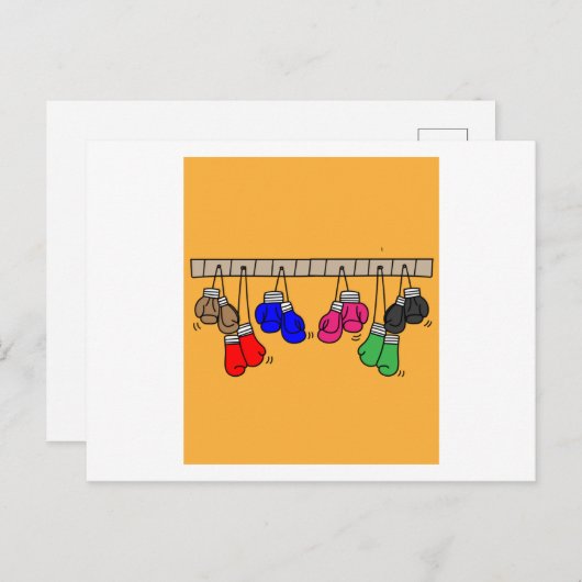 Boxer Vrouw Boxer Retro Boxing Briefkaart (Voorkant / Achterkant)