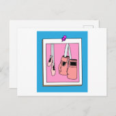 Boxer Vrouw Boxer Retro Boxing Briefkaart (Voorkant / Achterkant)