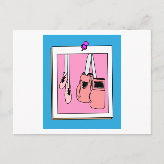 Boxer Vrouw Boxer Retro Boxing Briefkaart (Voorkant)